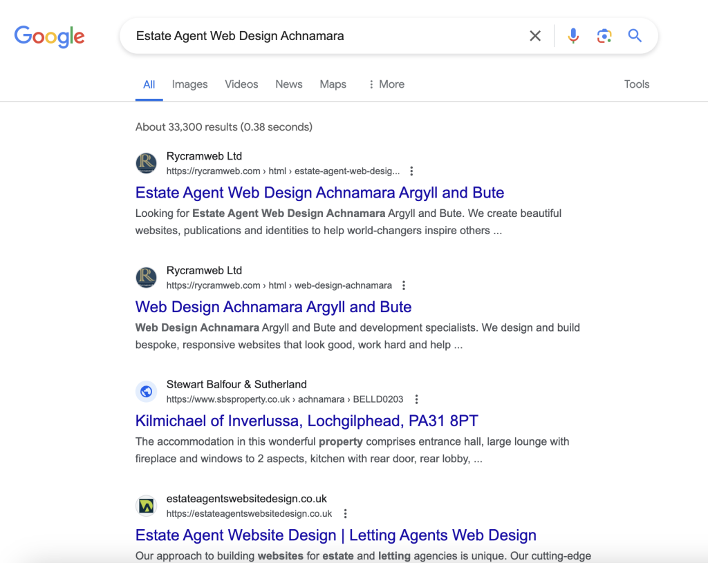 Estate Agent Web Design Achnamara