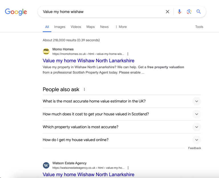 Value my home Wishaw