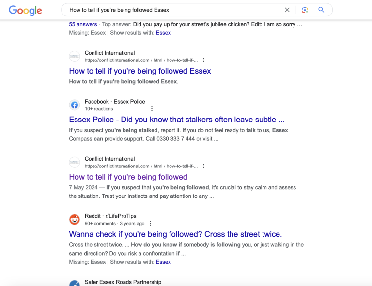 How to tell if you're being followed Essex