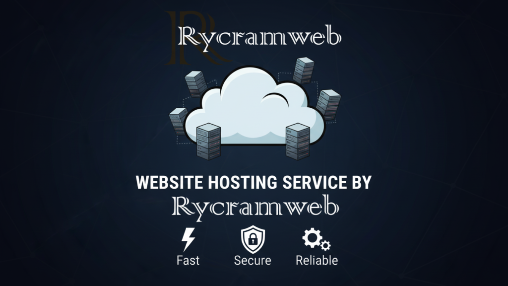 Illustration of a web servers, representing Rycramweb’s secure and high-performance website hosting service.